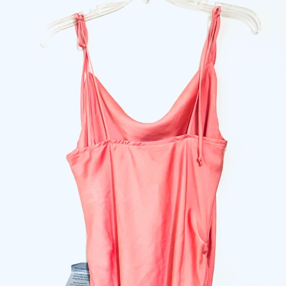NWT Kenedik cowl neck ruched peach dress sz medium - Picture 4 of 8
